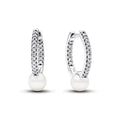 Pandora Timeless Créoles Perle de Culture d'Eau Douce Traitée & Pavé 293171C01