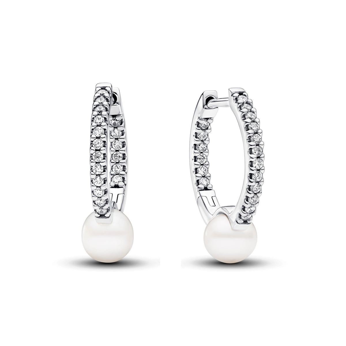 Pandora Timeless Créoles Perle de Culture d'Eau Douce Traitée & Pavé 293171C01