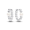 Pandora Timeless Créoles Perle de Culture d'Eau Douce Traitée & Détails Sertis Grain 293178C01