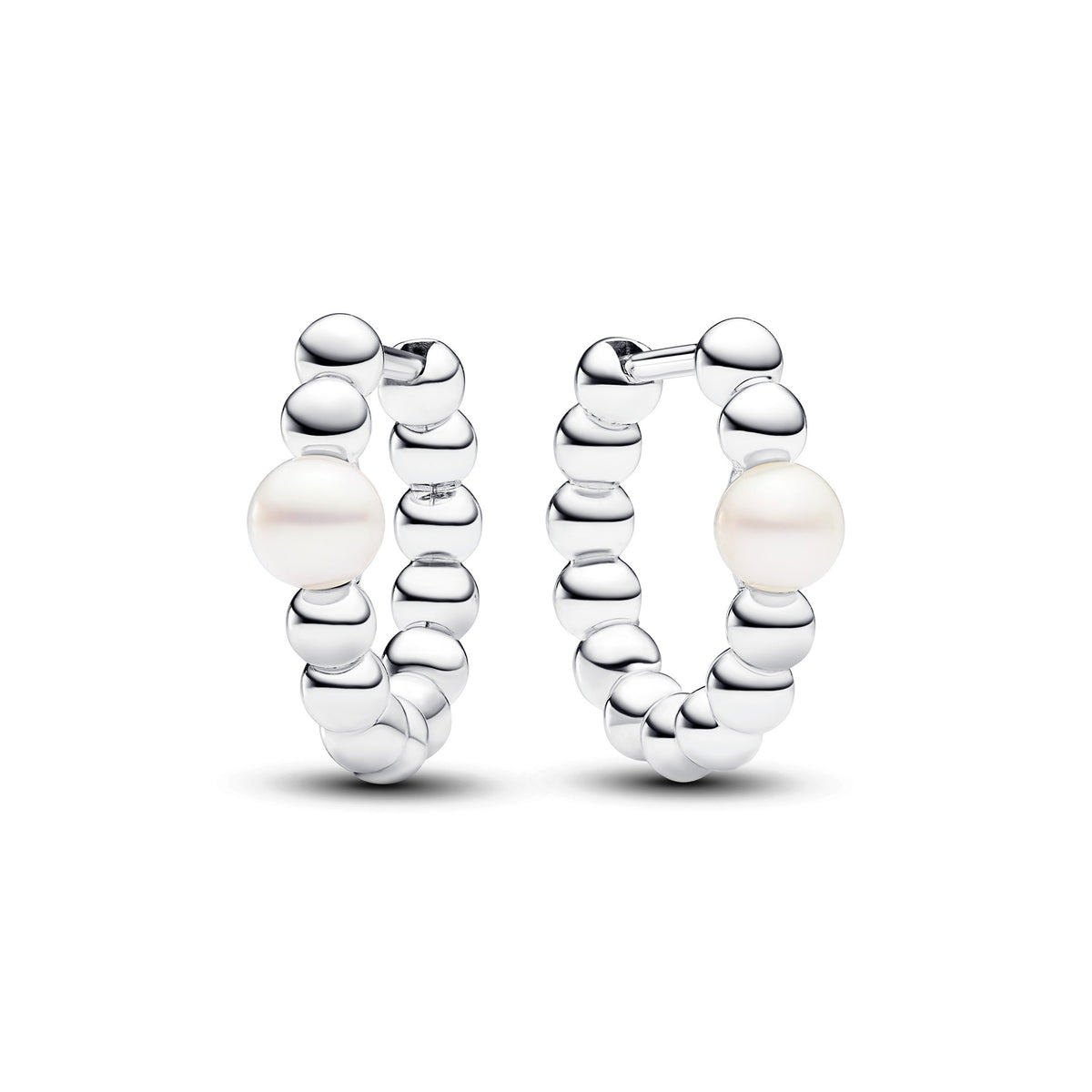 Pandora Timeless Créoles Perle de Culture d'Eau Douce Traitée & Détails Sertis Grain 293178C01