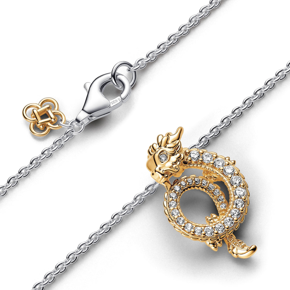 Pandora Moments Collier Année du Dragon Bicolore 363070C01-45