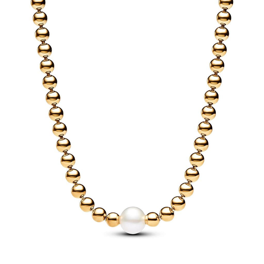 Pandora Timeless Collier Perle de Culture d'Eau Douce Traitée & Détails Sertis Grain 363176C01-45