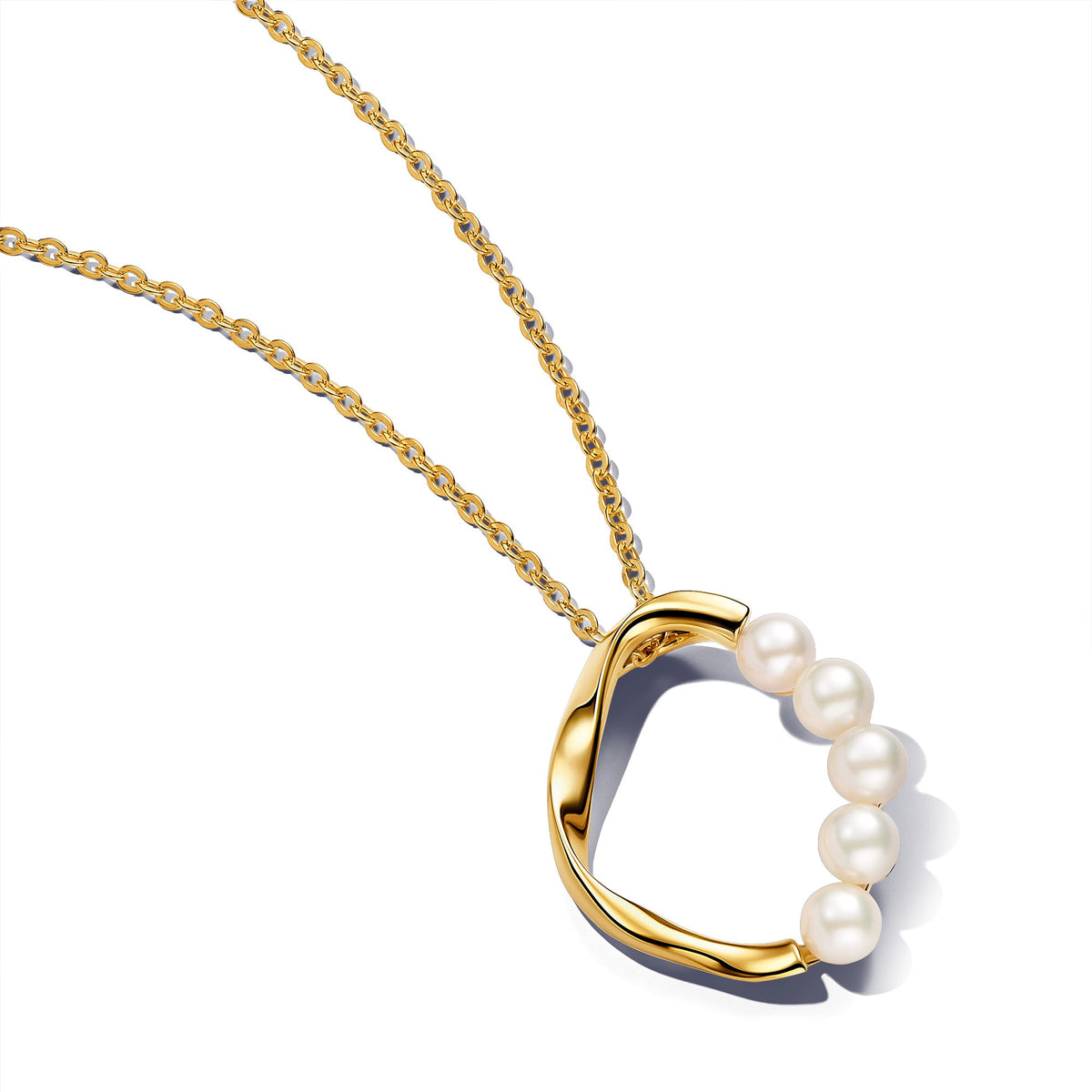 Pandora Essence Collier à Pendentif Cercle de Forme Organique & Perles de Culture d'Eau Douce Traitées 363254C01-60