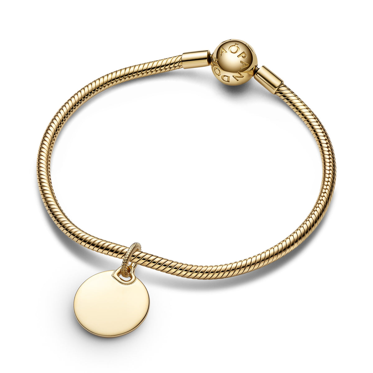 Pandora Moments Charm Pendant Plaque Ronde Gravable 368610C00
