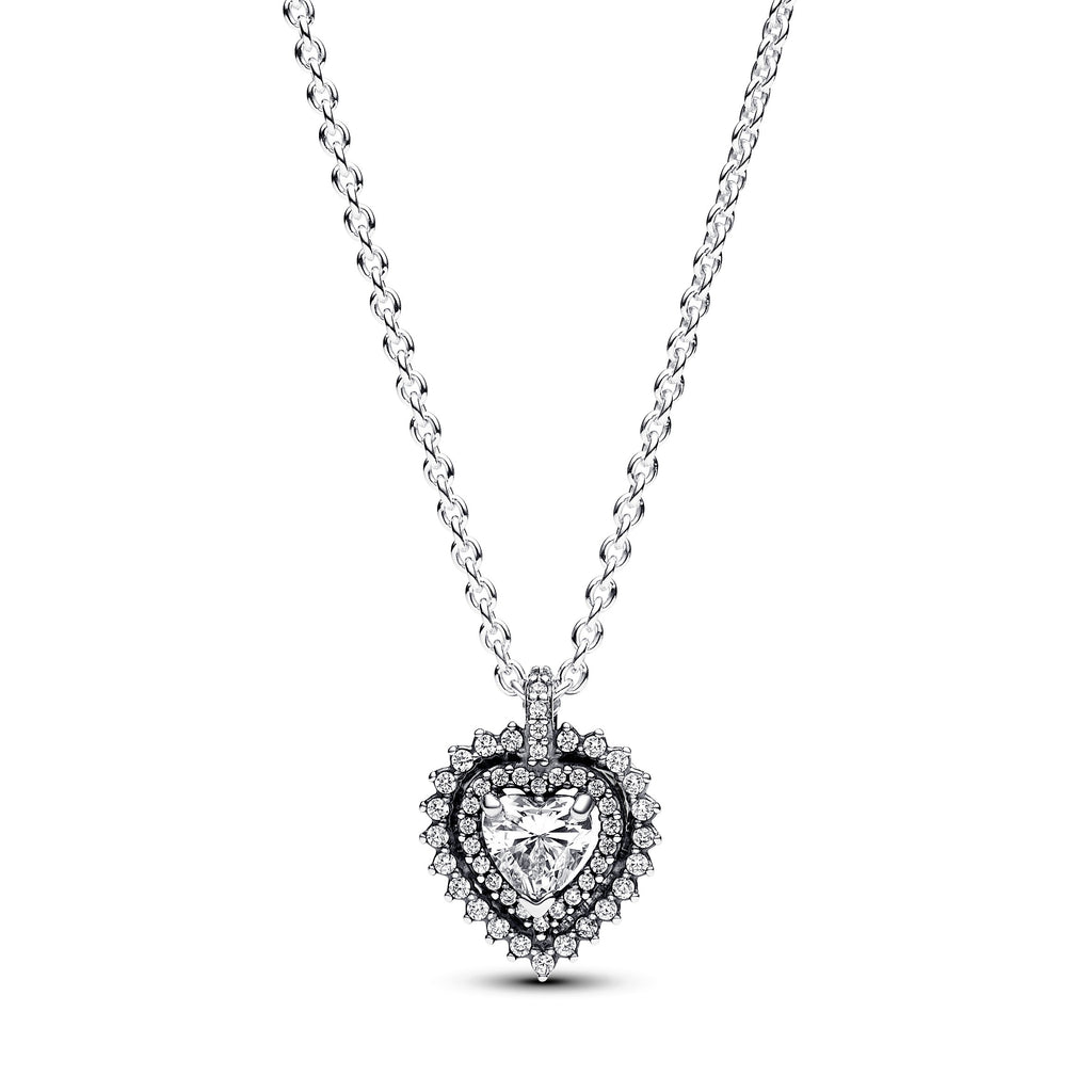 Pandora Timeless Collier Pendant Halo Cœurs Scintillant 393099C01-45