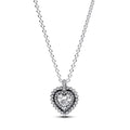 Pandora Timeless Collier Pendant Halo Cœurs Scintillant 393099C01-45