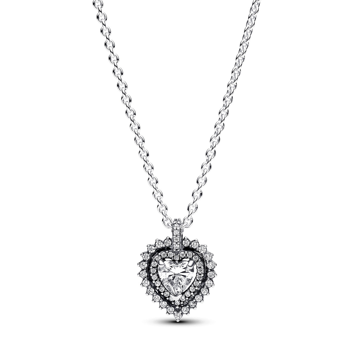 Pandora Timeless Collier Pendant Halo Cœurs Scintillant 393099C01-45