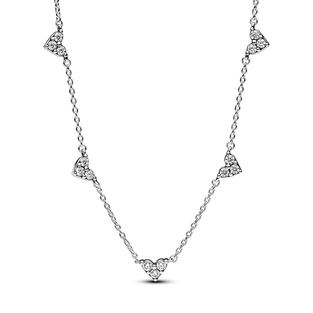 Pandora Timeless Collier Chaîne Station Cœur Triple Pierre 393160C01-45