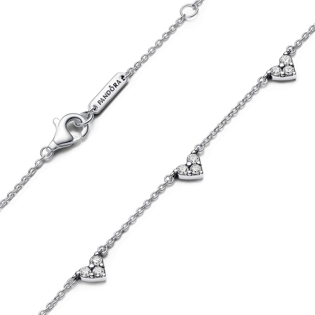 Pandora Timeless Collier Chaîne Station Cœur Triple Pierre 393160C01-45