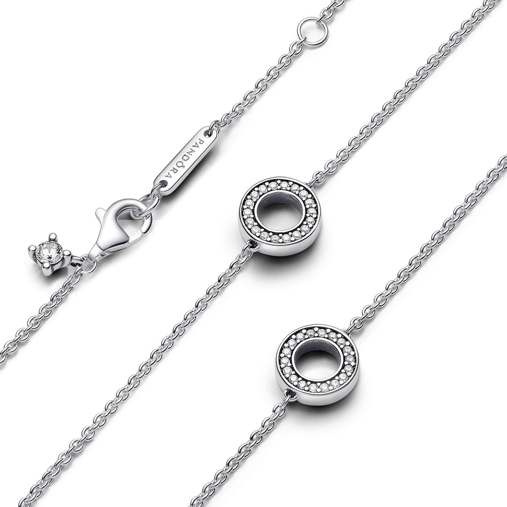 Pandora Signature Collier à Chaîne Cercles Pavé 393162C01-50
