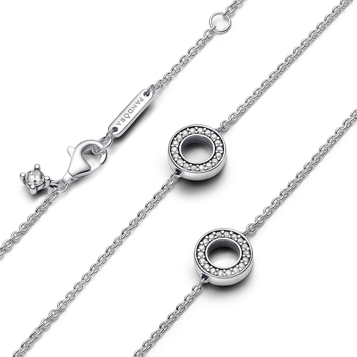Pandora Signature Collier à Chaîne Cercles Pavé 393162C01-50