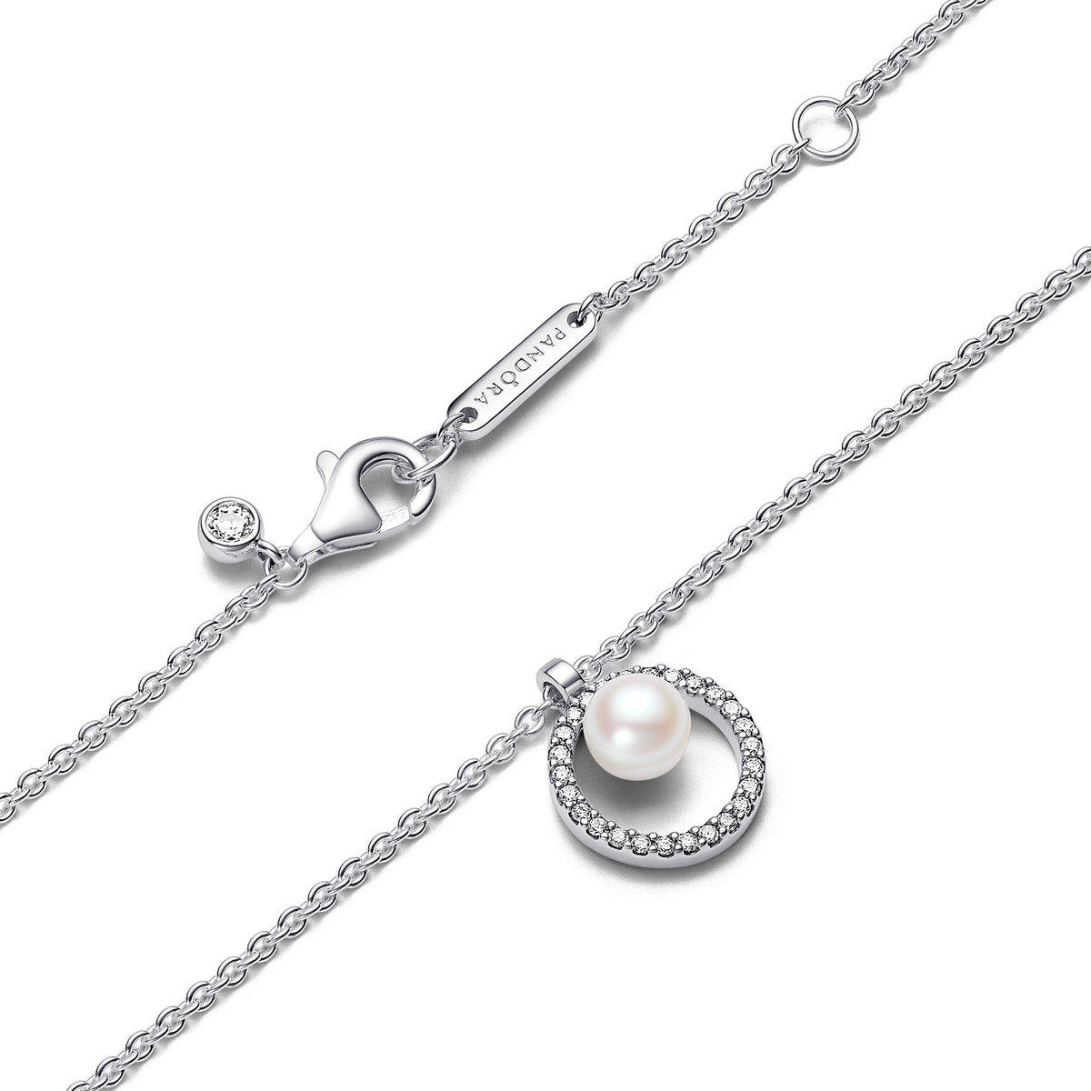 Pandora Timeless Collier Perle de Culture d'Eau Douce Traitée & Pavé 393165C01-45