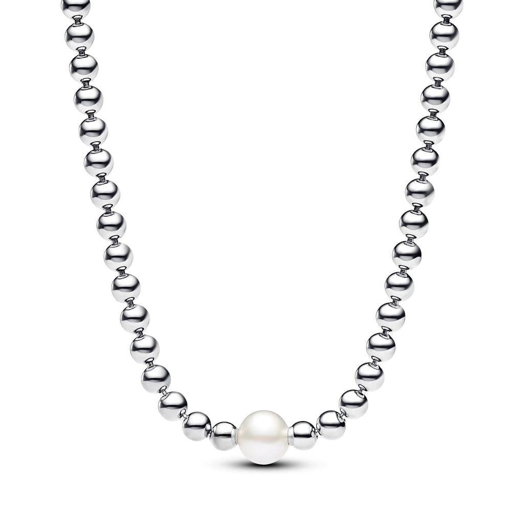 Pandora Timeless Collier Perle de Culture d'Eau Douce Traitée & Détails Sertis Grain 393176C01-45