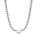 Pandora Timeless Collier Perle de Culture d'Eau Douce Traitée & Détails Sertis Grain 393176C01-45