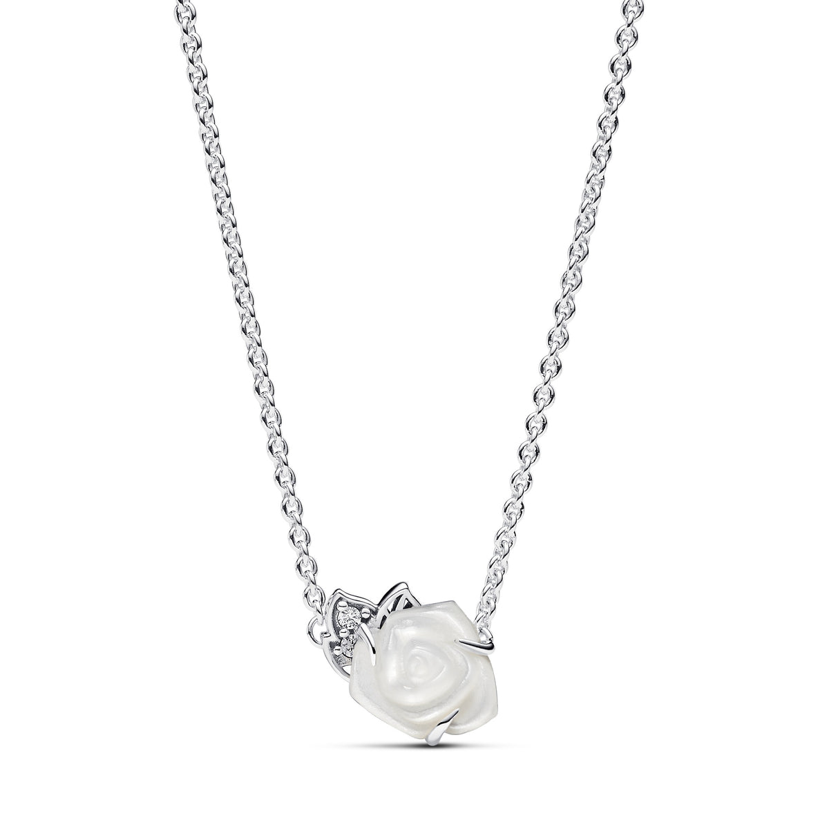 Pandora Moments Collier Rose Blanche en Fleur 393206C01-45
