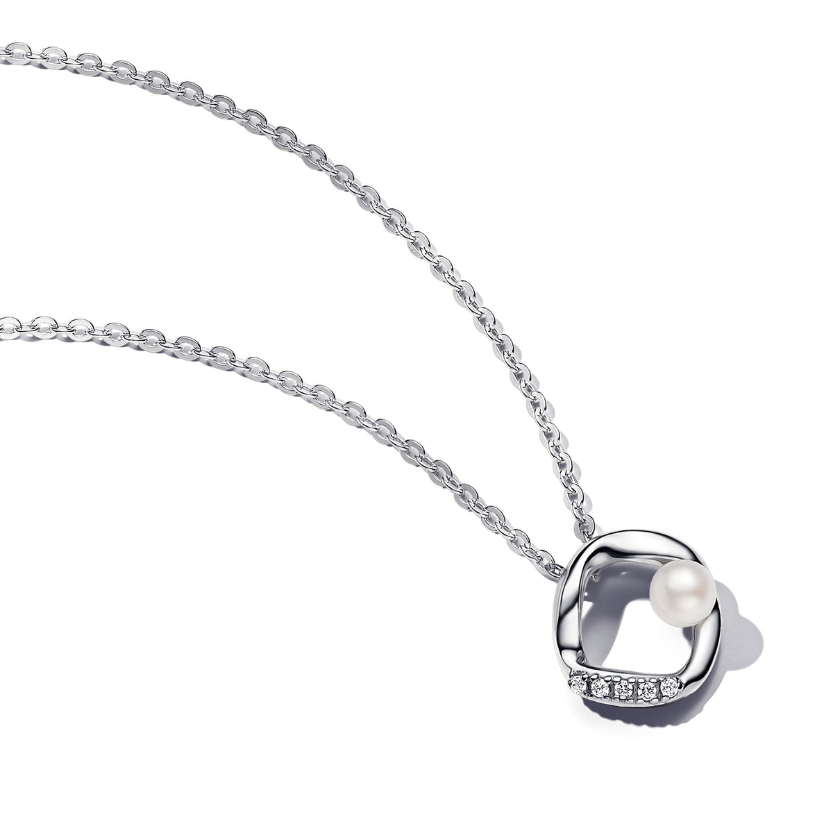 Pandora Essence Collier Cercle Pavé de Forme Organique & Perle de Culture d'Eau Douce Traitée 393303C01-45