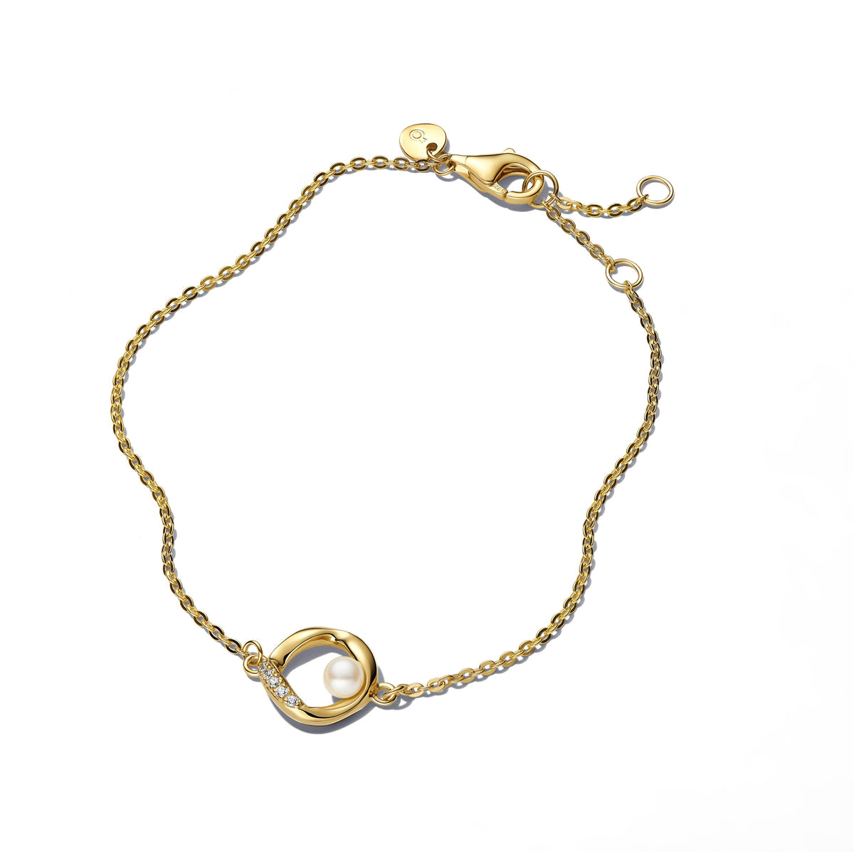 Pandora Essence Bracelet Cercle Pavé de Forme Organique & Perle de Culture d'Eau Douce Traitée 563830C01