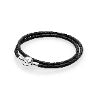 Pandora Moments Double Bracelet en Cuir Noir 590745CBK_DOUBLE