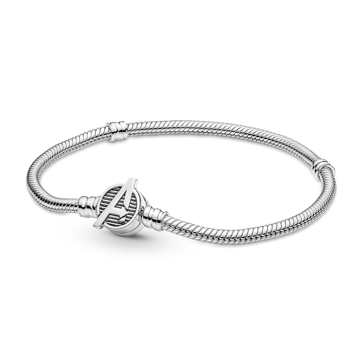 Pandora Marvel Bracelet Marvel Maille Serpent Fermoir Logo The Avengers Pandora Moments 590784C00