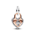 Pandora Moments Charm Pendant Double Cadenas Cœur Bicolore Torsadé 783079C01