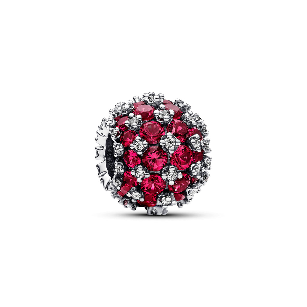 Pandora Moments Charm Rond Pavé Scintillant Rose 792630C03