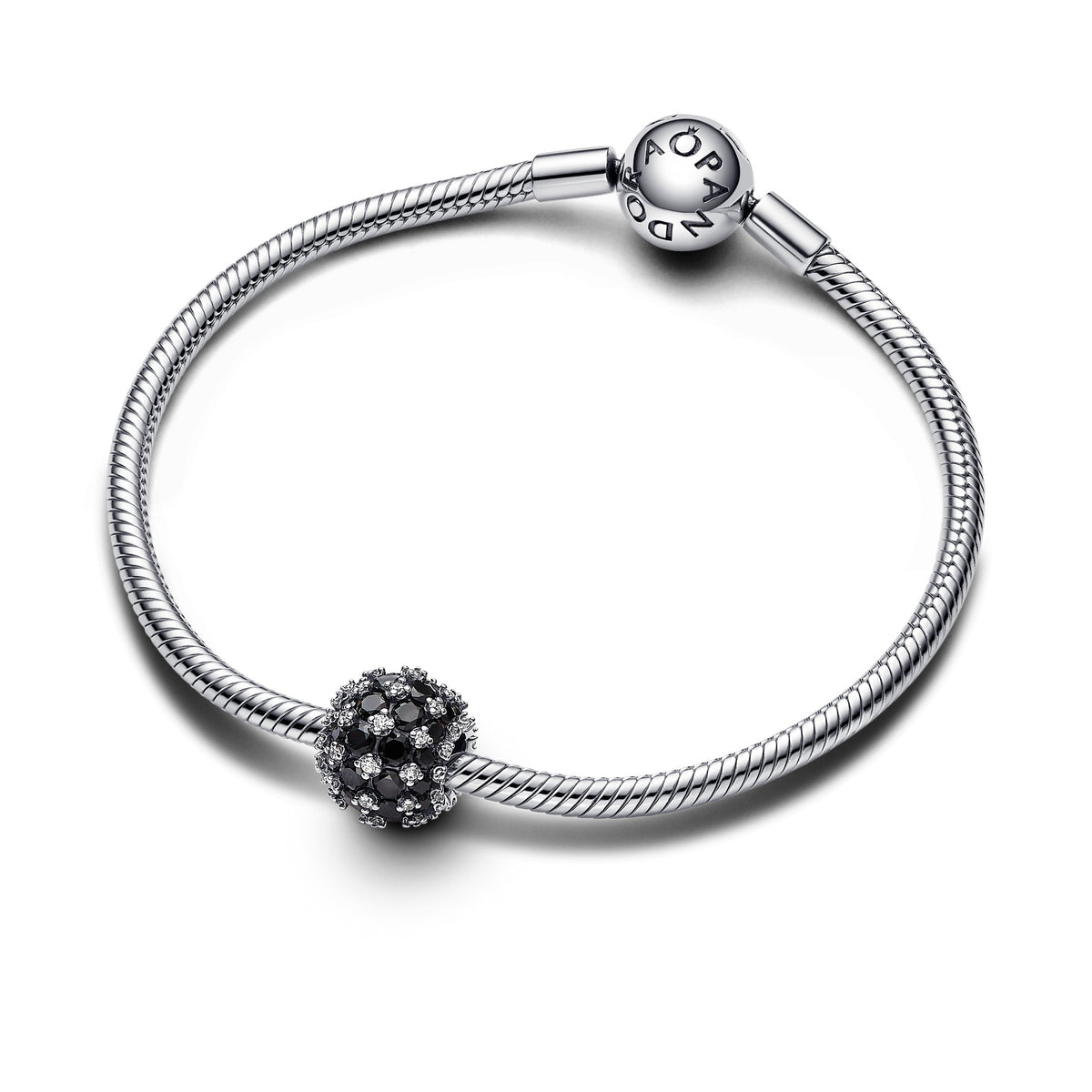 Pandora Moments Charm Rond Pavé Noir Scintillant 792630C04