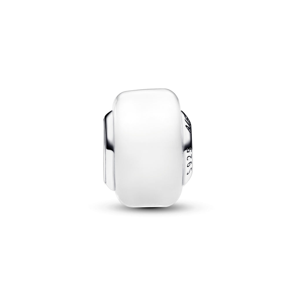 Pandora Moments Mini Charm en Verre de Murano Blanc 793118C00