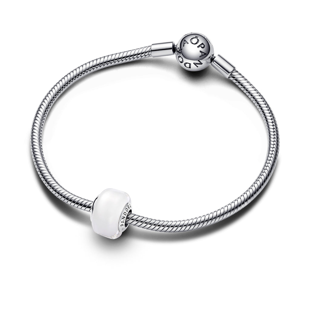 Pandora Moments Mini Charm en Verre de Murano Blanc 793118C00