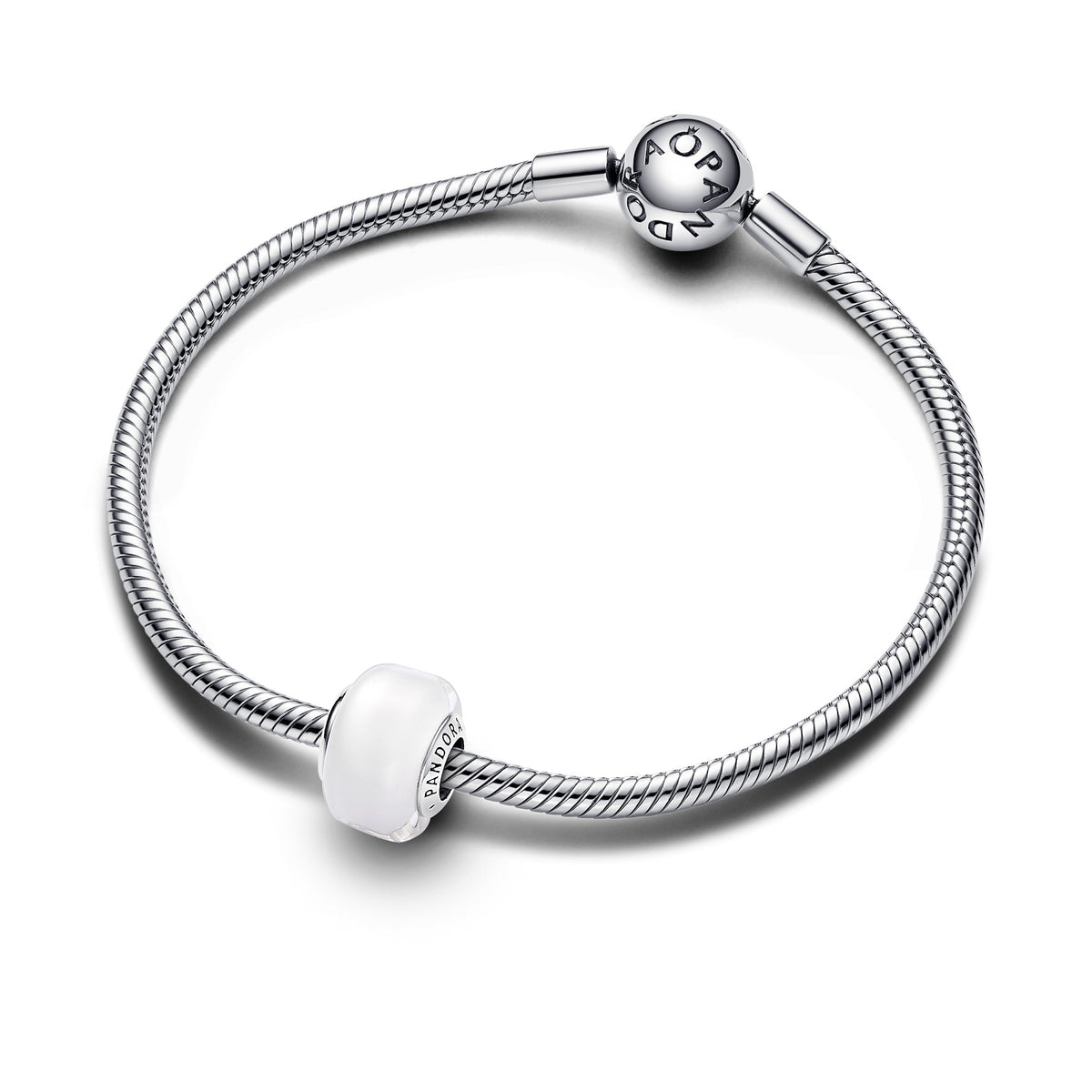 Pandora Moments Mini Charm en Verre de Murano Blanc 793118C00