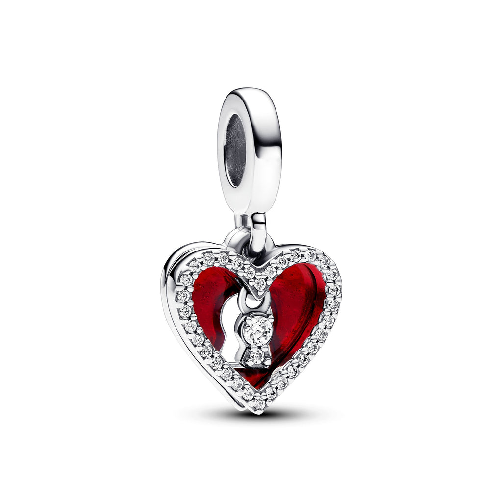 Pandora Moments Double Charm Pendant Cœur Rouge & Trou de Serrure 793119C01