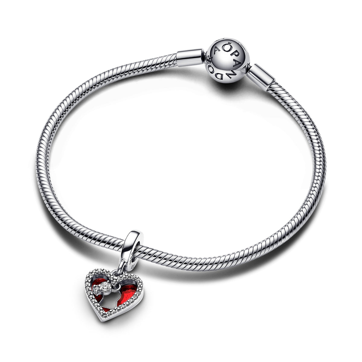 Pandora Moments Double Charm Pendant Cœur Rouge & Trou de Serrure 793119C01